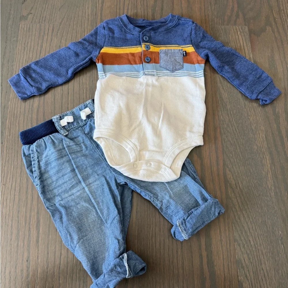 OshKosh B’gosh Baby Boy Thermal Outfit Set 9M